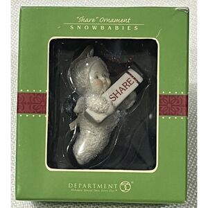Snowbabies Share Porcelain 2007 Dept. 56 Christmas Celebration Ornament 795971